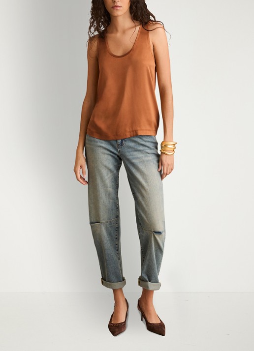 Reiss Ruby top van zijde - voorkant 4 bruin