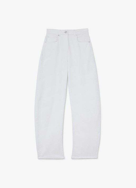 Reiss Sabel high waist wide fit jeans in katoenblend - voorkant wit