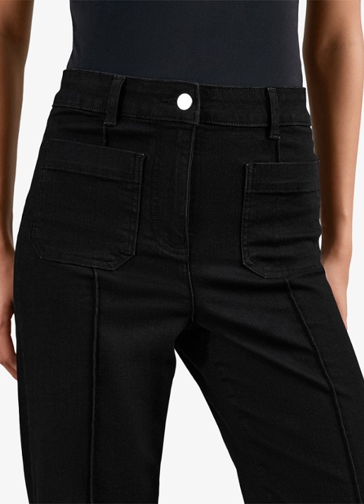Reiss Sakura high waist flared jeans met gekleurde wassing - detail 8 zwart