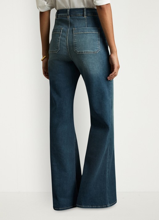 Reiss Sakura high waist flared jeans  - achterkant indigo