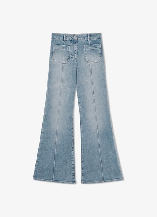 Reiss Sakura high waist flared jeans  - voorkant 3 lichtblauw