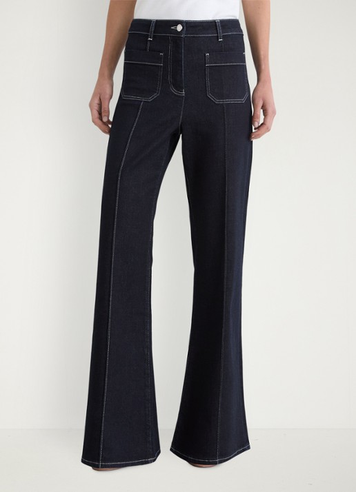 Reiss Sakura high waist flared jeans  - detail 3 staalblauw