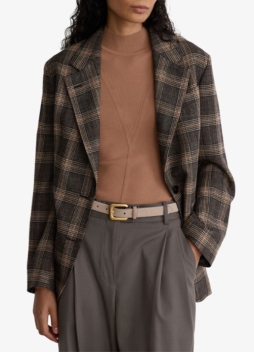 Reiss Sandor single-breasted blazer van wol in ruitdessin