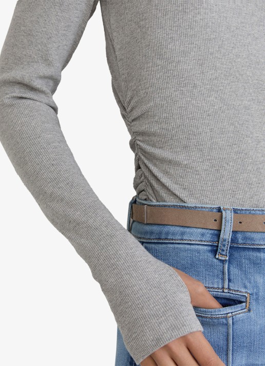 Reiss Sandrine top met V-hals - detail 3 grijs