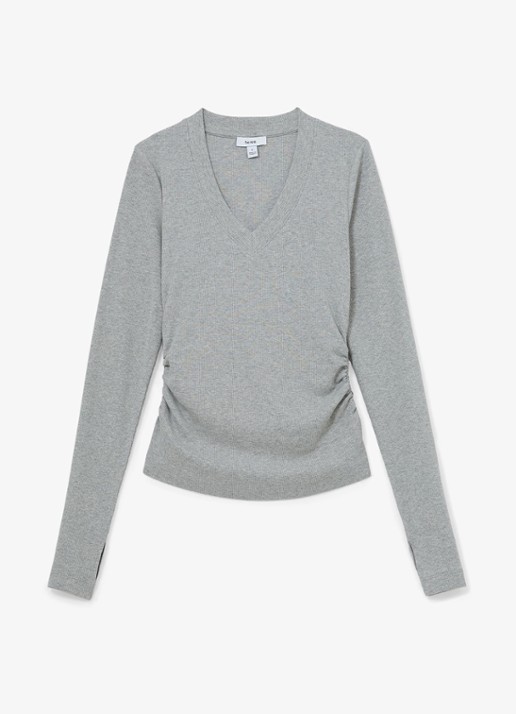 Reiss Sandrine top met V-hals - voorkant 5 grijs