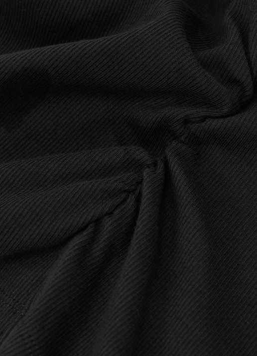 Reiss SANDY Stretch-Cotton Rib Ruched V-Neck Vest - detail 4 black / zwart