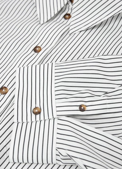 Reiss Saoirse blouse met streepprint - detail 7 ivoor / lichtblauw