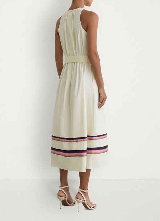 Reiss Sara midi jurk met ceintuur - achterkant creme