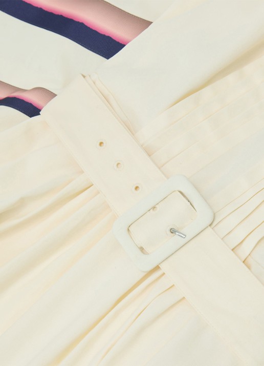 Reiss Sara midi jurk met ceintuur - detail 5 creme