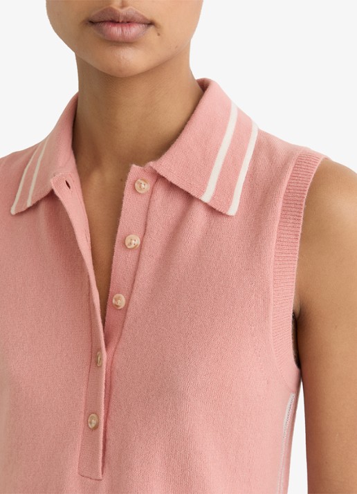 Reiss Saskia fijngebreide mouwloze top in kasjmierblend  - detail 3 roze