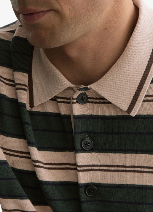 Reiss Scrum fijngebreide trui met streepprint  - detail 5 groen