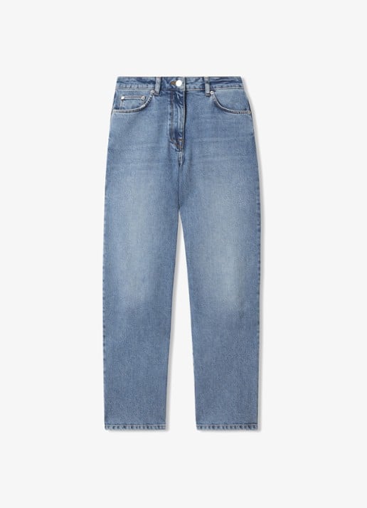Reiss SELIN Mid-Rise Straight-Leg Jeans - voorkant lichtblauw