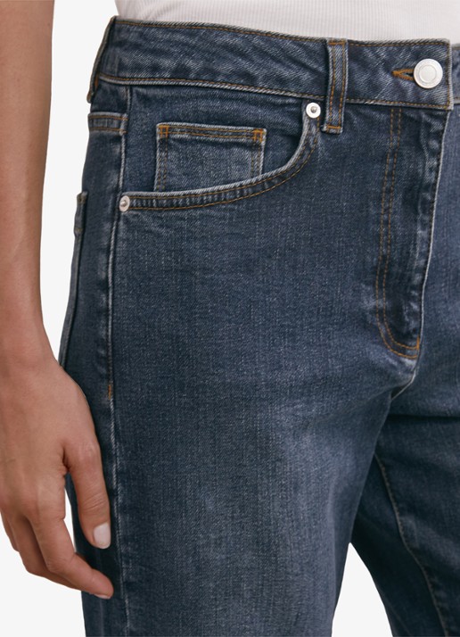 Reiss Selin mid waist straight fit jeans  - detail 3 petrol