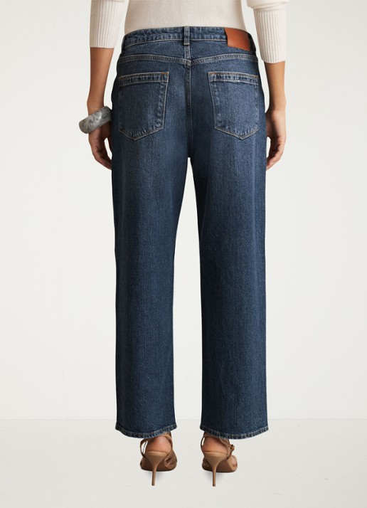 Reiss Selin mid waist straight leg jeans met steekzakken - achterkant 5 blauw