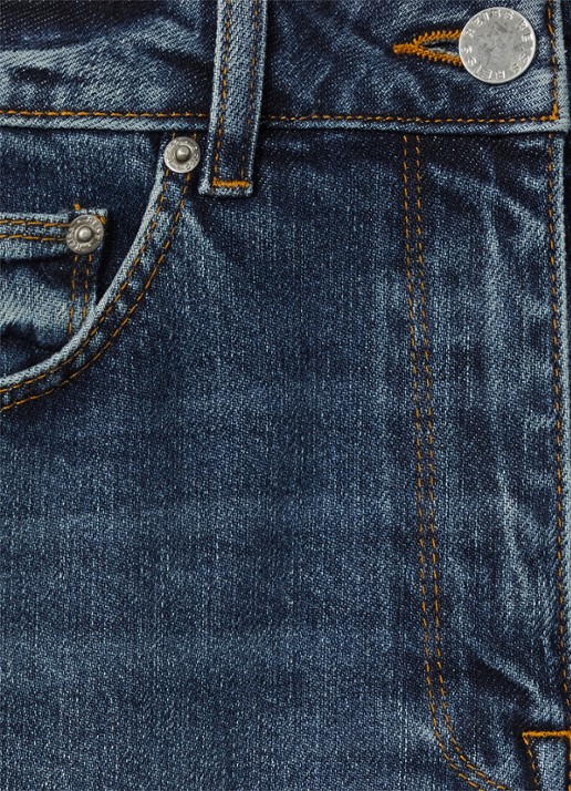Reiss Selin mid waist straight leg jeans met steekzakken - detail 4 blauw