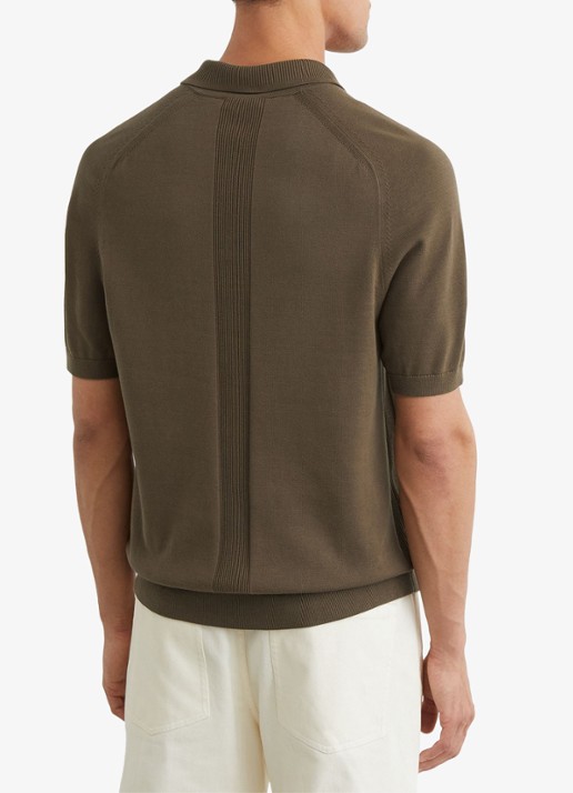 Reiss Selkirk regyular fit polo met borstzak - achterkant bruin