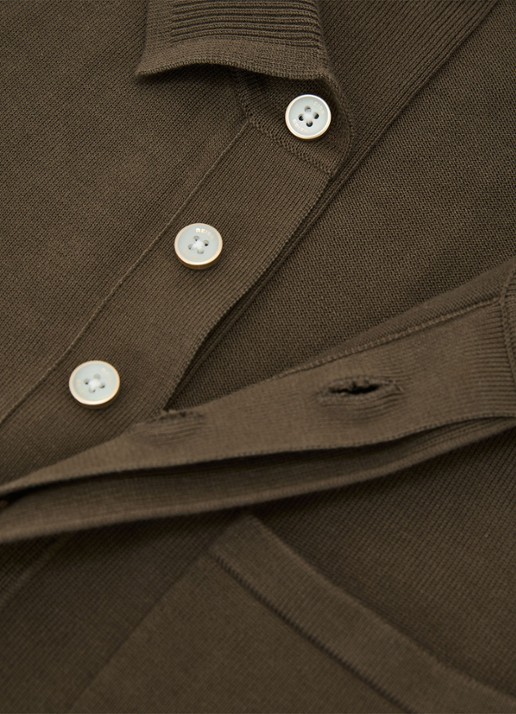 Reiss Selkirk regyular fit polo met borstzak - detail 4 bruin