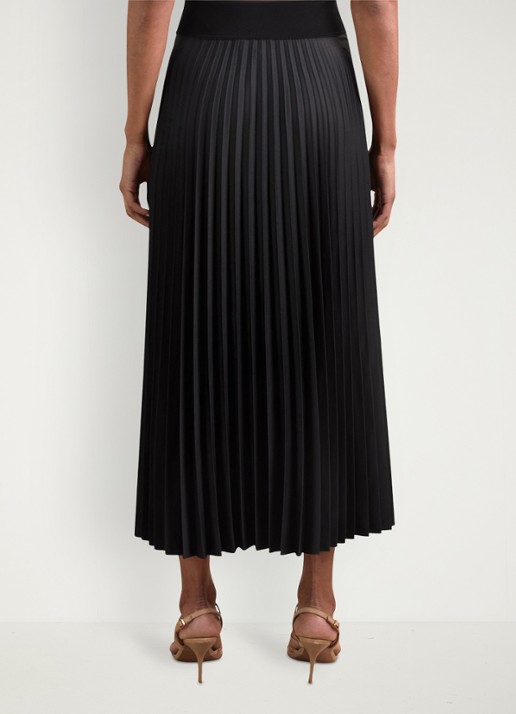 Reiss Seren midi rok met plissé - achterkant zwart
