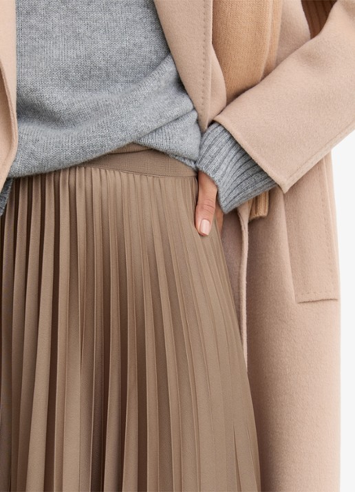 Reiss Seren midi rok met plissé - detail 4 camel