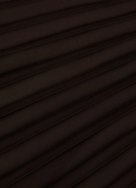Reiss Seren midi rok met plissé - detail 6 chocoladebruin