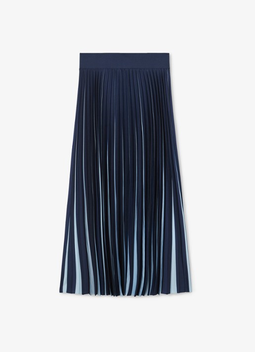 Reiss Serena midi rok met plooien - voorkant 5 donkerblauw