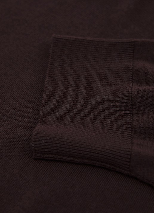 Reiss Sienna top in wolblend met opstaande kraag - detail 2 donkerbruin