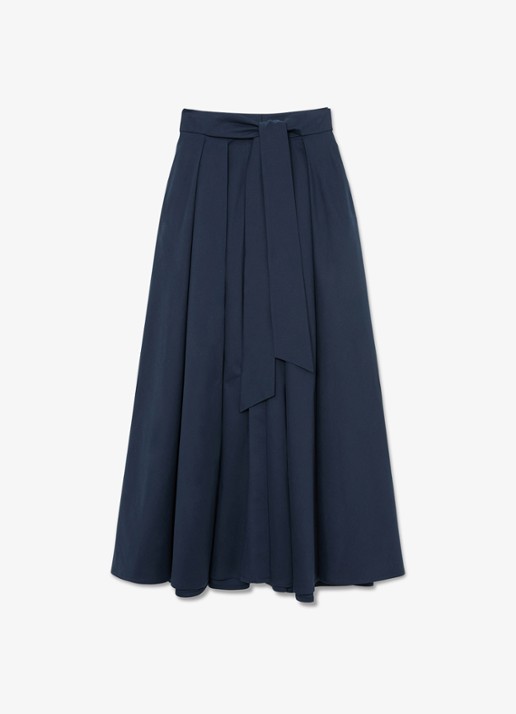 Reiss Simone geplooide maxirok van katoen blend