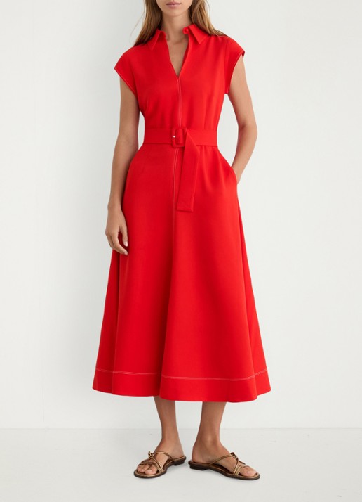 Reiss Sloane midi jurk met ceintuur
