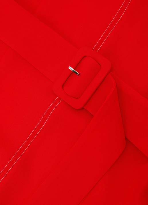 Reiss Sloane midi jurk met ceintuur - detail 5 rood