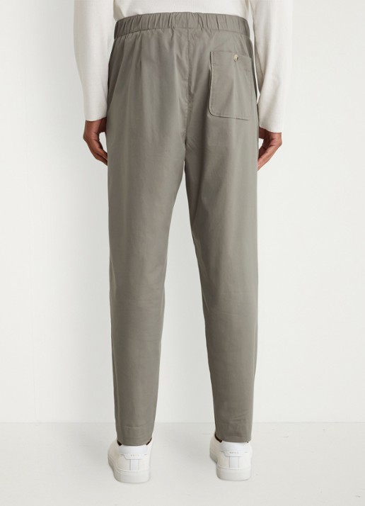 Reiss SNAP Cotton-Blend Lightweight Tapered Trousers - achterkant olijfgroen