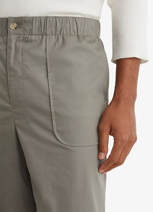 Reiss SNAP Cotton-Blend Lightweight Tapered Trousers - detail 3 olijfgroen