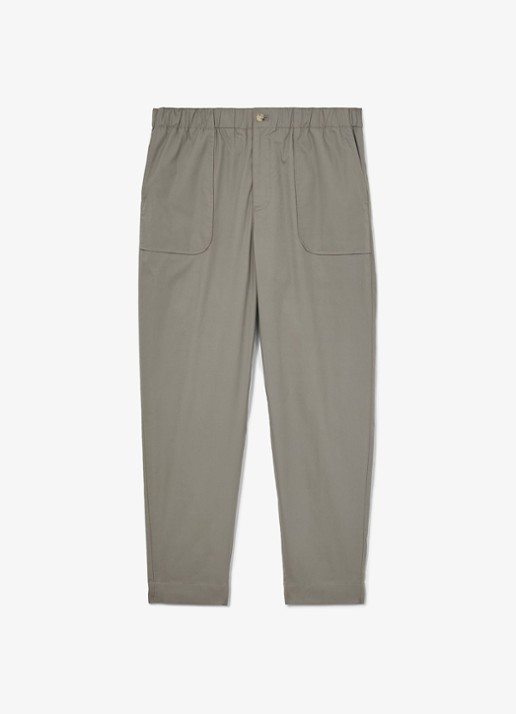 Reiss SNAP Cotton-Blend Lightweight Tapered Trousers - voorkant 5 olijfgroen