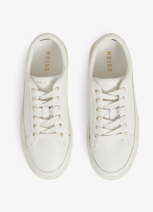 Reiss Sneaker met logo - detail 4 wit
