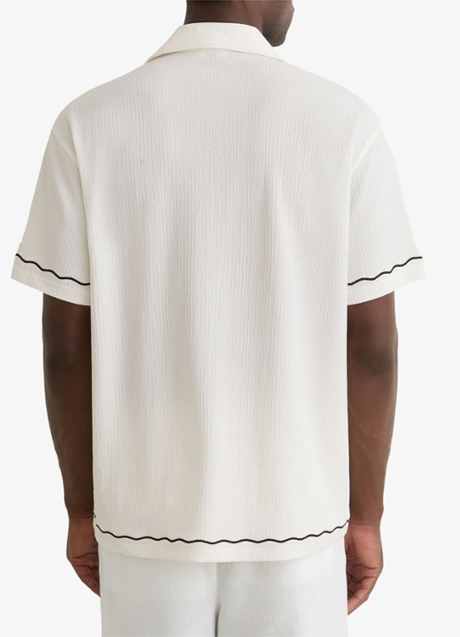 Reiss Solano regular fit overhemd met borduring - achterkant 3 gebroken wit