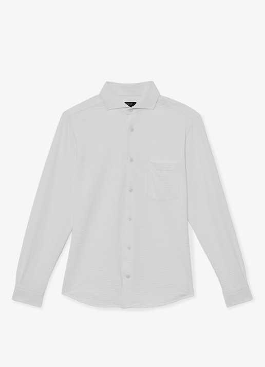 Reiss Solarko regular fit overhemd met structuur - voorkant white / wit