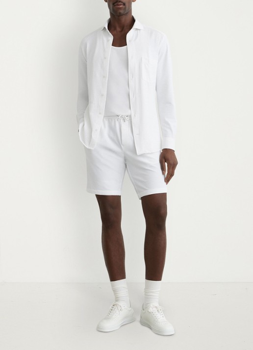 Reiss Solarko regular fit overhemd met structuur - voorkant 2 white / wit