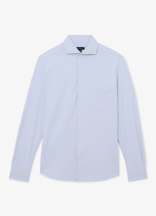 Reiss Solarko regular fit overhemd met structuur - voorkant 2 lichtblauw