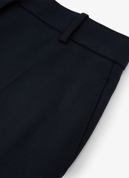 Reiss Solene high waist wide leg pantalon in wolblend - detail 4 blauw