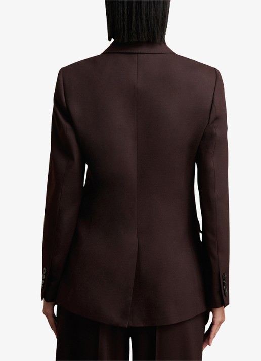 Reiss SOLENE Wool-Blend Double-Breasted Suit Blazer - achterkant 5 aubergine