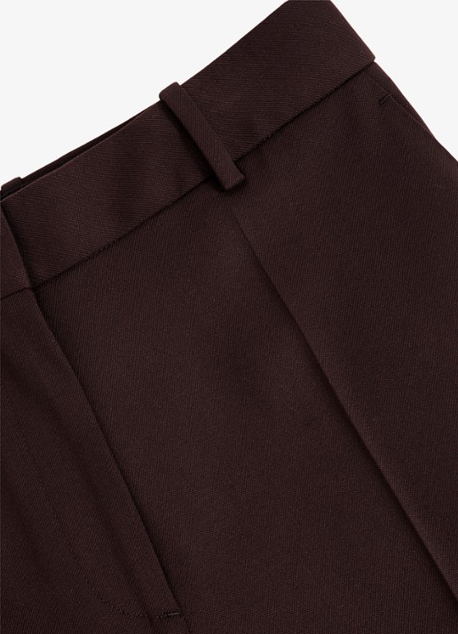 Reiss SOLENE Wool-Blend Wide-Leg Suit Trousers - detail 5 aubergine