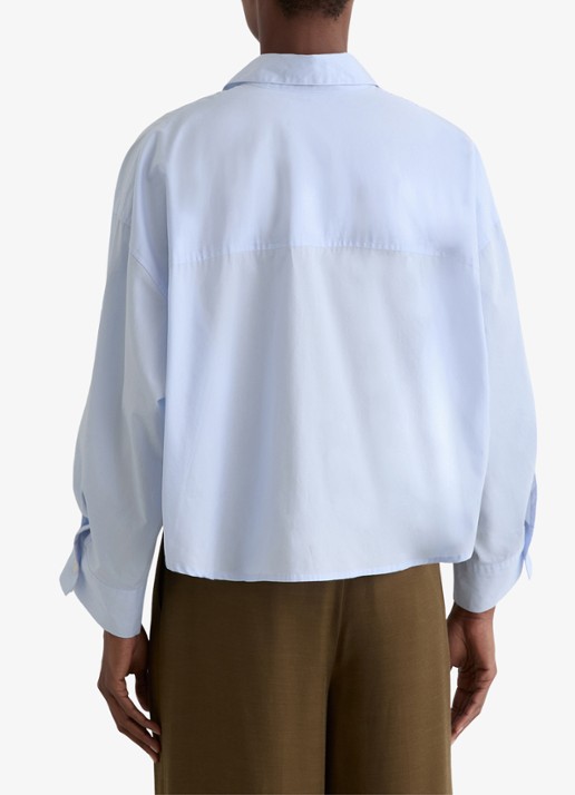Reiss Solenge blouse met borstzak - achterkant lichtblauw
