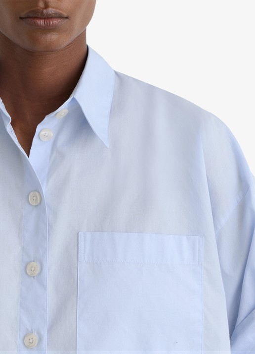 Reiss Solenge blouse met borstzak - detail 5 lichtblauw