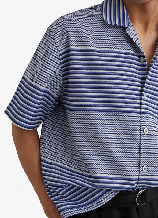 Reiss Solstice overhemd met streepprint - detail 6 blauw