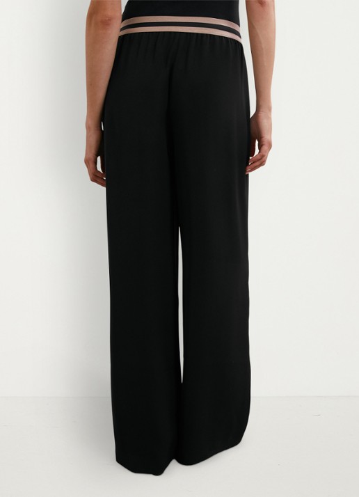 Reiss Sonnie high waist wide fit broek met steekzakken - achterkant 4 black / zwart