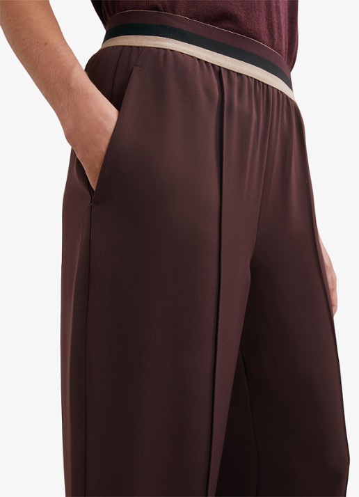Reiss Sonnie high waist wide fit broek met steekzakken - detail 6 bordeauxrood
