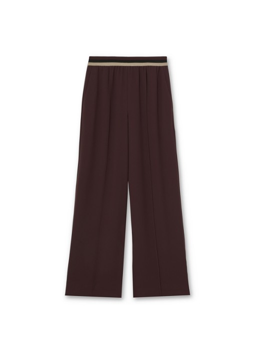 Reiss Sonnie high waist wide fit broek met steekzakken - voorkant 2 bordeauxrood