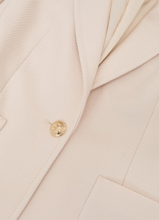 Reiss Soren single-breasted blazer in wolblend - detail 4 creme