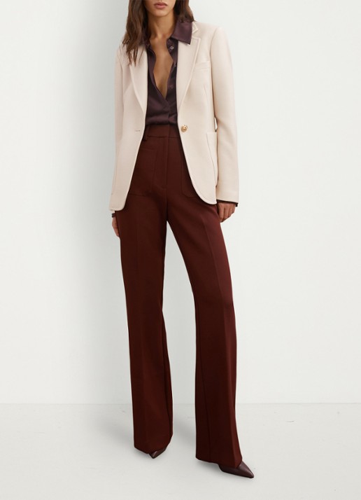 Reiss Soren single-breasted blazer in wolblend - voorkant 6 creme