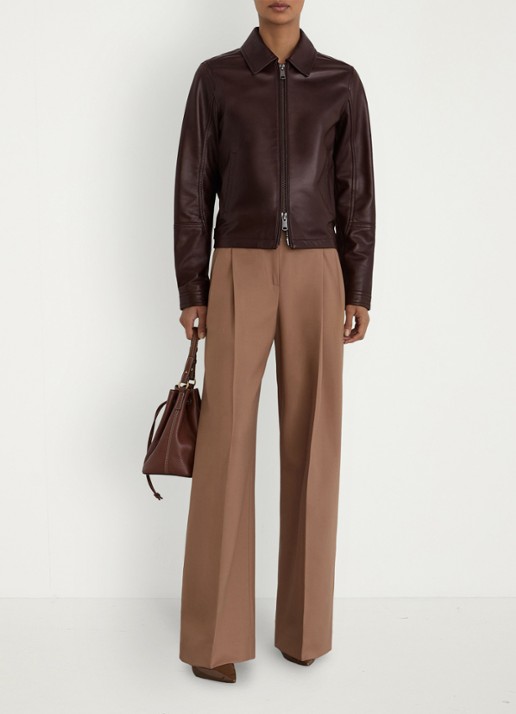 Reiss Sorina jack van leer - detail 2 bruin
