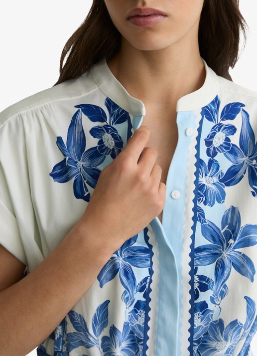 Reiss Soya straight fit playsuit met bloemenprint - detail 2 blauw